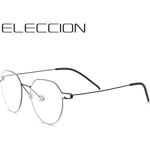 Screwless Eyewear Prescription Eyeglasses Frame Men Polygon Myopia Optical Denmark Korean Glasses Frame Women 98635