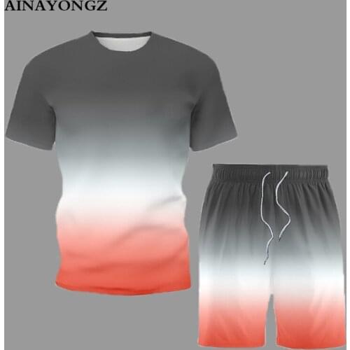 Cool Summer Men Outfit Fashion Simplicity Beachwear T-Shirt Set Stitching Solid Colors Daily Casual Shorts Suits Male Clothing