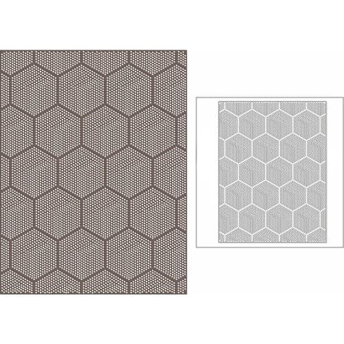 New 2021 Honeycomb Hexagon Panel Metal Cutting Dies for DIY Scrapbooking and Card Making Background Embossing Craft No Stamps