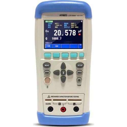 New High Quality Accuracy LCR Meter Multimeter AT825 10KHz L C R Q D Z Theta ESR Tester LCD Touch Screen USB AC100-240V Tester