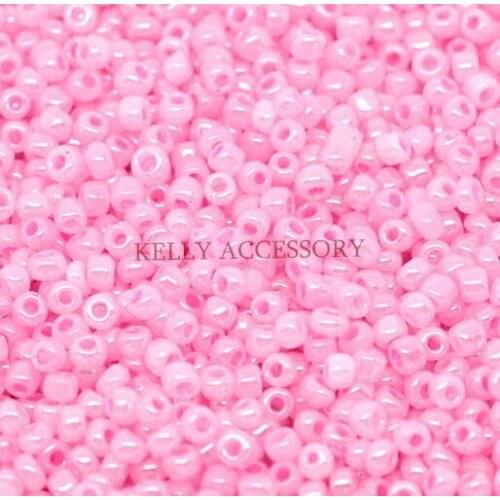 Wholesale Cheap Pink Pearly Glass Seed Beads Round Loose Spacer Bead 2mm 200g Jewelry Findings Charm Accessories For DIY