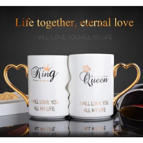 Couple cups a pair of creative trends Korean mugs personality water cups ceramic cups get married and give gifts for birthdays