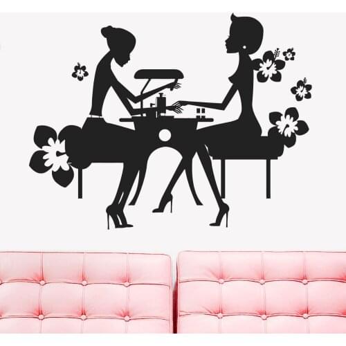 Salon Sticker Decal Nail Muurstickers Posters Vinyl Wall Art Decals Pegatina Decor Decoration Mural Salon Sticker