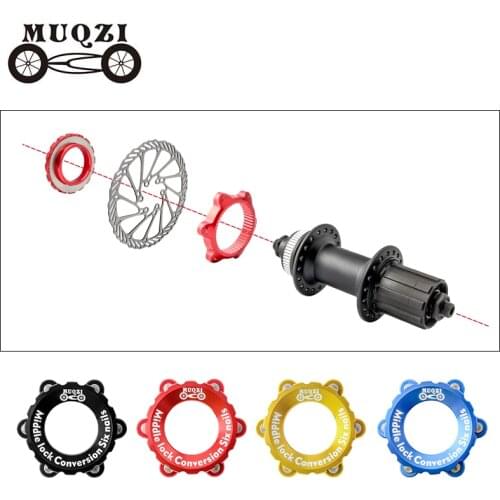 MUQZI Centerlock To 6-Hole Adapter Bicycle Disc Brake Center Lock Conversion 6 Bolt Rotors Bike Hub Adapter