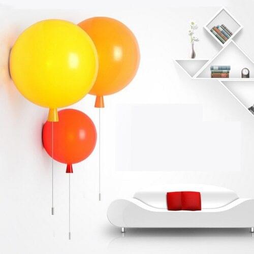 Northern Europe Simple Acrylic wall lights for bedroom Children ball sconces Party Colorful Festival Balloon Wall Lamp