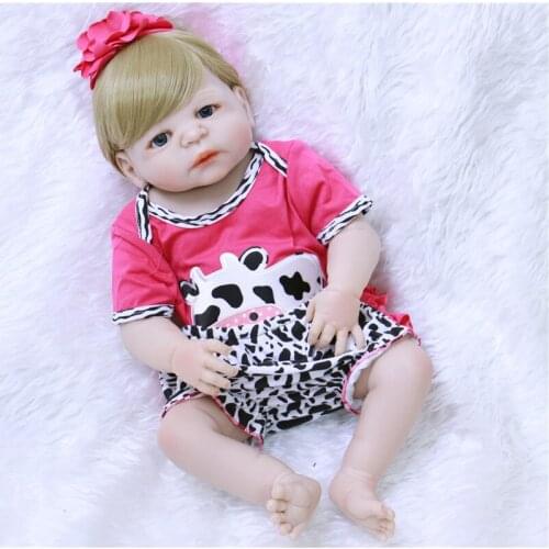 Reborn baby toy dolls 22"NPK bebes reborn silicone body baby girl dolls reborn for children gift play house toys bonecas