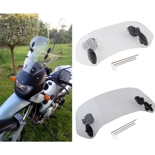 Motorcycle Adjustable Clamp On Windshield Extension Spoiler Air Deflector Windscreen Motorcycle Parts for Honda for Kawasaki