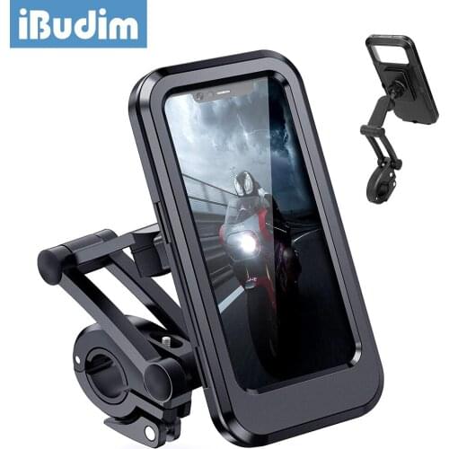IBudim Waterproof Bike Bicycle Phone Holder Universal Motorcycle Handlebar Phone Mount Bracket Waterproof Phone Case for Cycling