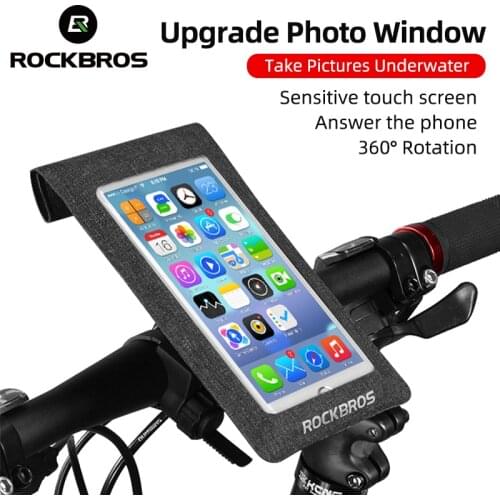 ROCKBROS Bike Phone Holder Bag TPU Touch Screen Bicycle Handlebar Bag MTB Road Bike Motorcycle Cycling Navigation Phone Holder