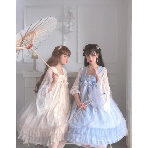 Chinese style sweet lolita dress vintage lace bowknot square collar high waist victorian dress kawaii girl gothic lolita op loli