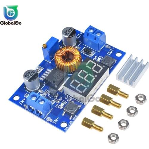 XL4015 High power 5A 75W DC-DC Adjustable Step-down Charger Module Step Down Buck Converter LED Driver with Red Voltmeter