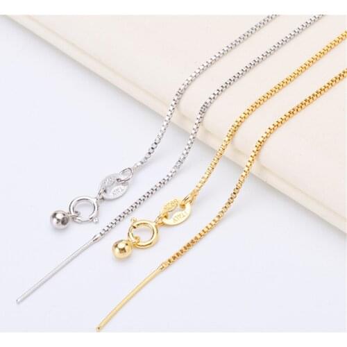 DIY pearl accessories 925 silver necklace plated platinum gold with needle box chain adjustment chain handmade chain