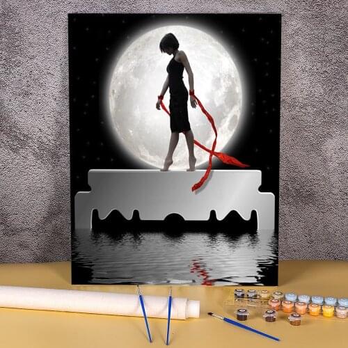 Woman Girl Painting By Numbers Set Oil Paints 40*50 Painting On Canvas New Design Crafts For Adults Wall Handicraft