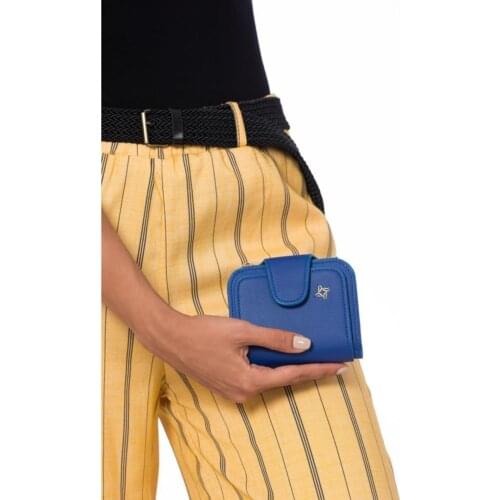 Womens Navy Blue Faux Leather Wallet