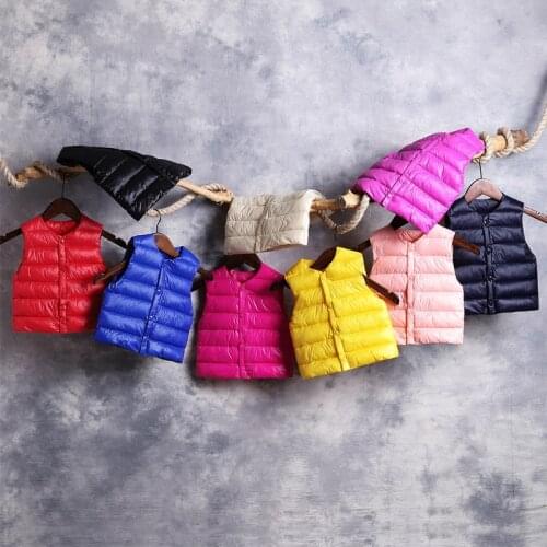 Kids Vest for Boys Solid Round Collar Soft Warm Down Vest Girl Sleeveless Children Winter Waistcoat Kids Winter Clothes Vest