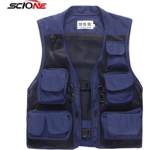 Hot Summer Quick Dry Fishing Vest Multi-pocket Hiking Camping Vest Male Female Camera Photography Mountaineering Thin Coat XA79G