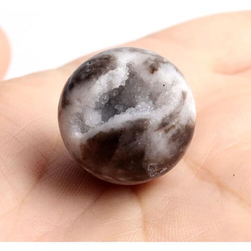 1PC Natural 2CM Sphalerite Beads Gems Crystals with Geode Stones Mini Sphere Ball Bracelet Pendant Making Home Decoration