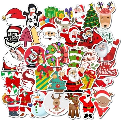 10/50PCS Christmas Sticker Cartoon Animal Decal Stickers Gifts for Children DIY Scrapbooking Laptop Tablet Suitcase Water Bottle