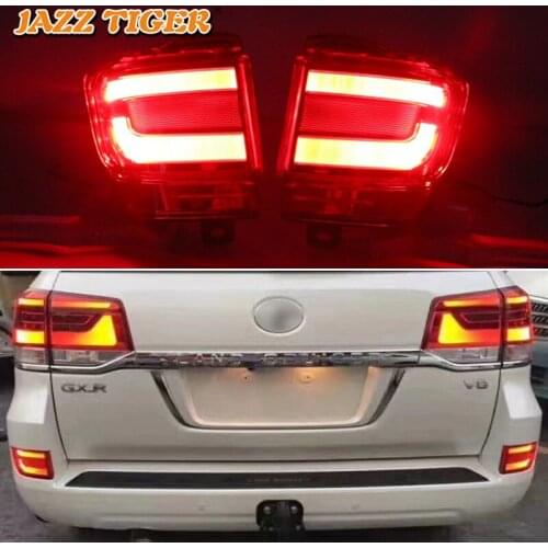 2PCS Car LED Rear Fog Lamp LED Warning Light Rear Bumper Decoration Lamp For Toyota Land Cruiser LC200 FJ200 2016 - 2020