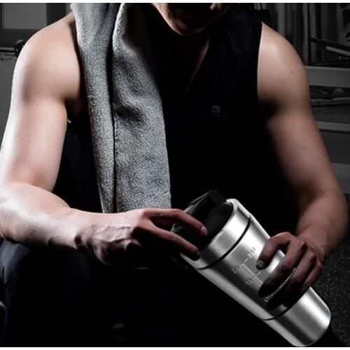 26OZ New Portable Whey Protein Powder Sport Shaker Bottle For Water Bottles Stainless Steel Cup Vacuum Mixer Outdoor Drinkware