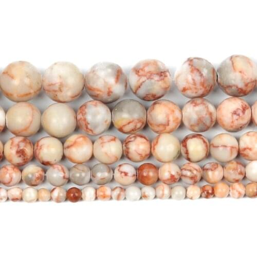 Wholesale 4-12mm Round Red/Green Border Natural Stone Beads Loose Beads For Jewelry Making DIY Charm Bracelet Necklace Handmade