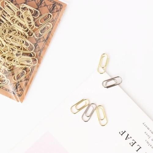 50pcs /bag Mini Heart Gold Rose Gold Color Clip Bookmark Binder Clip Office Accessories Paper Clips Patchwork Clip