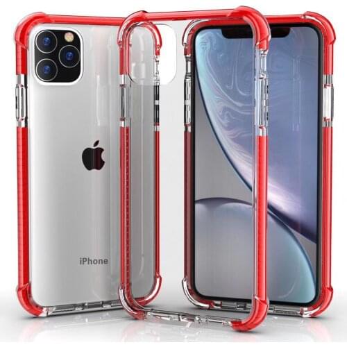 100pcs Air Cushion Acrylic Hard Back Corner TPU+PC Transparent Case Cover For iPhone 13 Pro Max 12 Mini 11 XS XR X 8 7 6 Plus SE