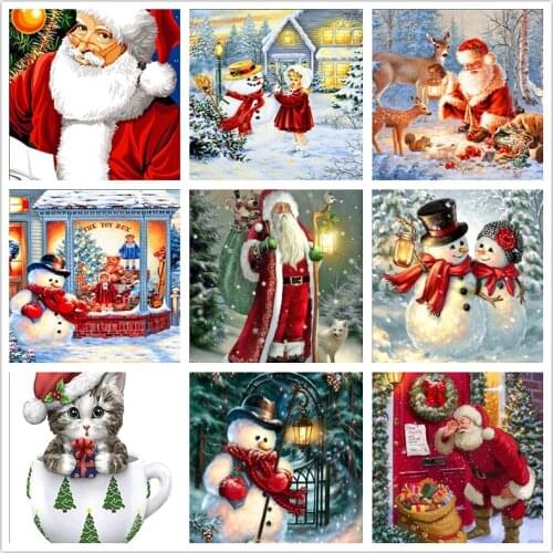 Father Christmas Diamond Painting 5D DIY Full Diamond Embroidery Mosaic Cross Stitch Home Decorative Painting Christmas Gift