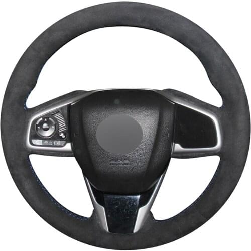 Black Suede DIY Hand Sewing Car Steering Wheel Cover for Honda Civic Civic 10 2016-2019 CRV CR-V 2017-2019 Clarity 2016-2018