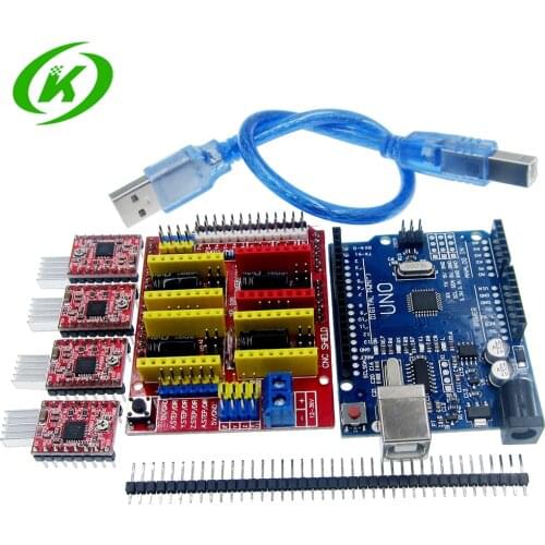 Cnc shield v3 engraving machine 3D Printer+ 4pcs A4988 driver expansion board UNO R3 with USB cable