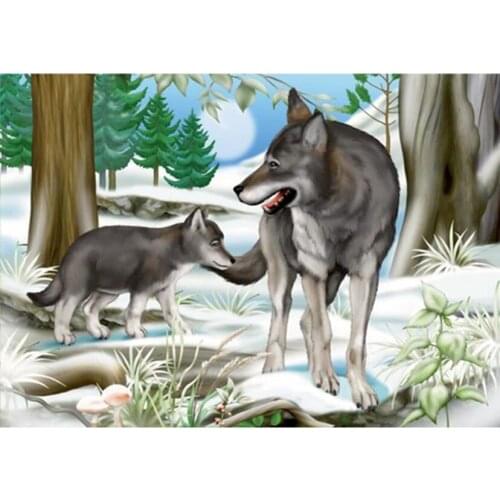 Diy Diamond Painting Snow forest and wolf cross stitch diamond embroidery sale 5d full square drill mosaic rhinestones WG1808