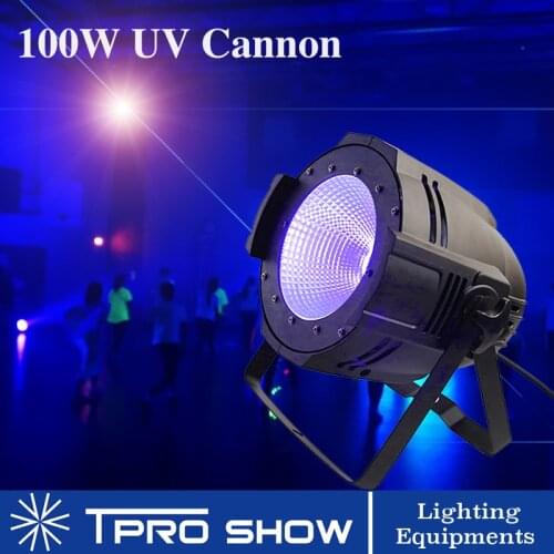 DJ UV Light COB UV Cannon Dmx LED Black Light Strobe Dimming Sound Party Lights for Disco/Dj/Stage/Club 100W Blacklight Show