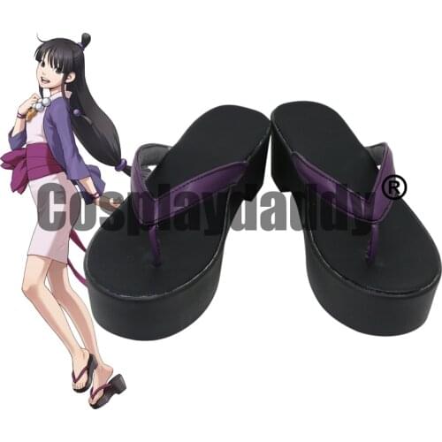 Phoenix Wright: Ace Attorney Justice for All Gyakuten Saiban Maya Fey Mayoi Ayasato Game Cosplay Shoes Platform Flip Flops C006
