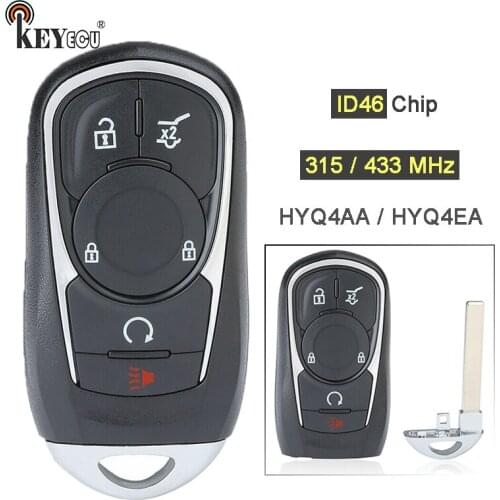 KEYECU 315/ 433MHz ID46 Chip HYQ4AA HYQ4EA Smart 6 Button Remote Key Fob for Buick Enclave Envision Regal 2016 17 2018 2019 2020
