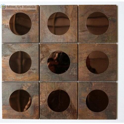 China special Copper wall tiles metal kitchen mirror tiles pattern decoration A6YG124