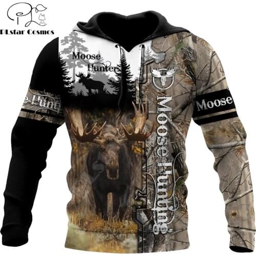 Beautiful Moose Hunting 3D Printed Hoodie Animal Men Sweatshirt Unisex Streetwear Zip Pullover Casual Jacket Tracksuits KJ0249