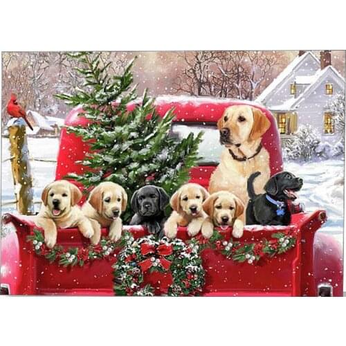 Square/Round Diamond Diamond Painting Cross Stitch Dog Christmas Car Diamond Embroidery Rhinestone Mosaic Decoration