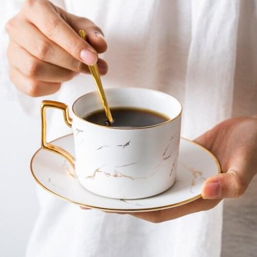 European-style Small Luxury Ceramic Coffee Cup Set Home English Afternoon Tea Office Phnom Penh Cup American Breakfast Milk Cup