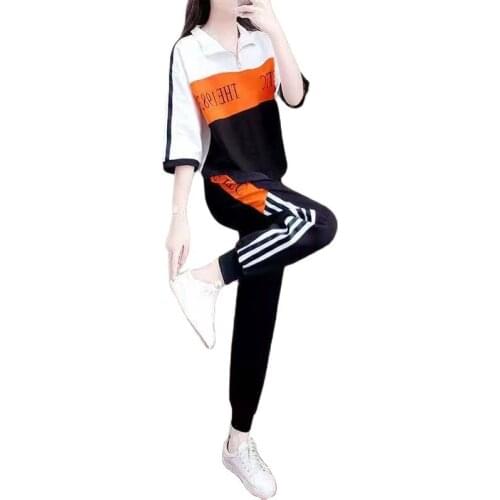 Fashion 2021 Plus Size Womens Clothing Sports Suit Women Summer New Style Western Style LooseLeisure Two Piece Set Women