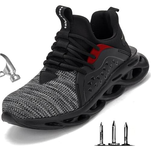 Mens Light Weight Outdoor Plus Size steel Toe Anti Smashing Working Shoes Men Puncture Proof Safety Boots Shoes