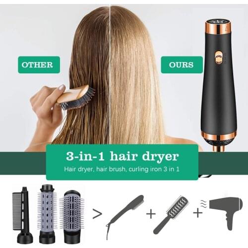 3 In 1 Hair Dryer Curler Set Strightening Curler Air Brush Blow Dryer Brush Styling Tools Dryer Comb Electric Hairs Beauty