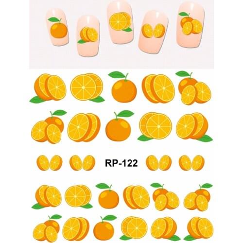 UPRETTEGO NAIL ART BEAUTY NAIL STICKER WATER DECAL SLIDER CARTOON FRUIT ORANGE LEMON PEAR PINE APPLE BANANA RP121-126