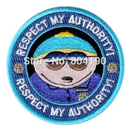 3" Officer Cartman Respect My Authority Uniform TV Movie Series Embroidered IRON ON and SEW ON Cool Patch Badge