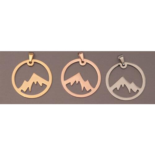 Wholesale 30pc/lot New Rural Snow Mountain DIY Stainless Steel Charms Hearts Pendant Jewelry Components Making Kids Black Friday