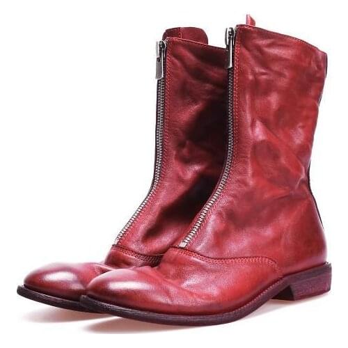 Owen Seak Women Casual Shoes Knee-High Genuine Leather Old Boots Luxury Trainers Sneaker Zip Flats Riding Winter Black Boots