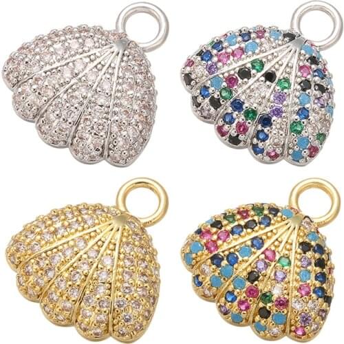 ZHUKOU 15x17mm shell pendant for women necklace earrings handmade jewelry making accessories Findings model:VD497