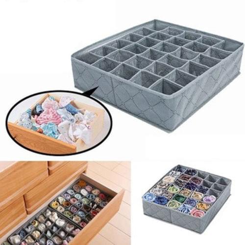 Limit 100 Storage Box 30 Cells Foldable Clothing Drawer Organizer Pouch Charcoal Underwear Socks Drawer Organizer Case Container