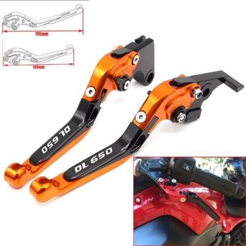 Motorcycle CNC Adjustable Foldable brake Clutch Levers for Suzuki DL650/V-STROM 2004 2005 2006 2007-2009 2010 with Logo(DL650)