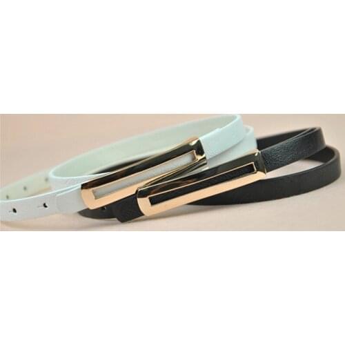 Classic Wild Female Minimalist Thin Belt Luxury Metal Buckle Thin Belt Straps Waistband Cummerbund For Apparel Accessories