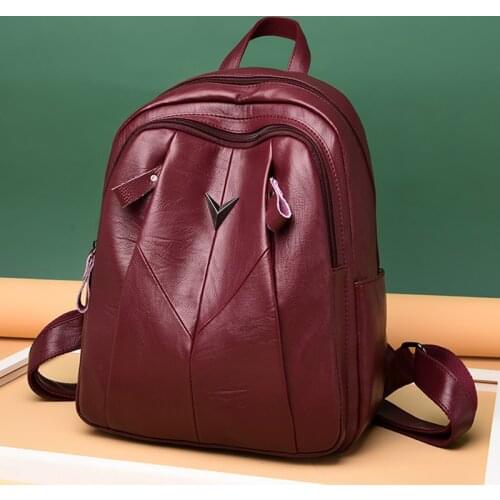 2021 New Women Backpack High Quality Pu Leather School Bags for Girls Fashion Lady Travel Backpack Leisure Shoulder Bags Mochila